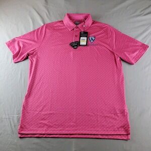 Callaway Shirt Mens M Pink AOP Swing Opti Dri Swing Tech Polo J Wood Pratt Golf